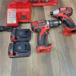 AS-IS Milwaukee M18 18V Cordless Brushed 2 Tool Drill/Driver and Impact Driver Kit
