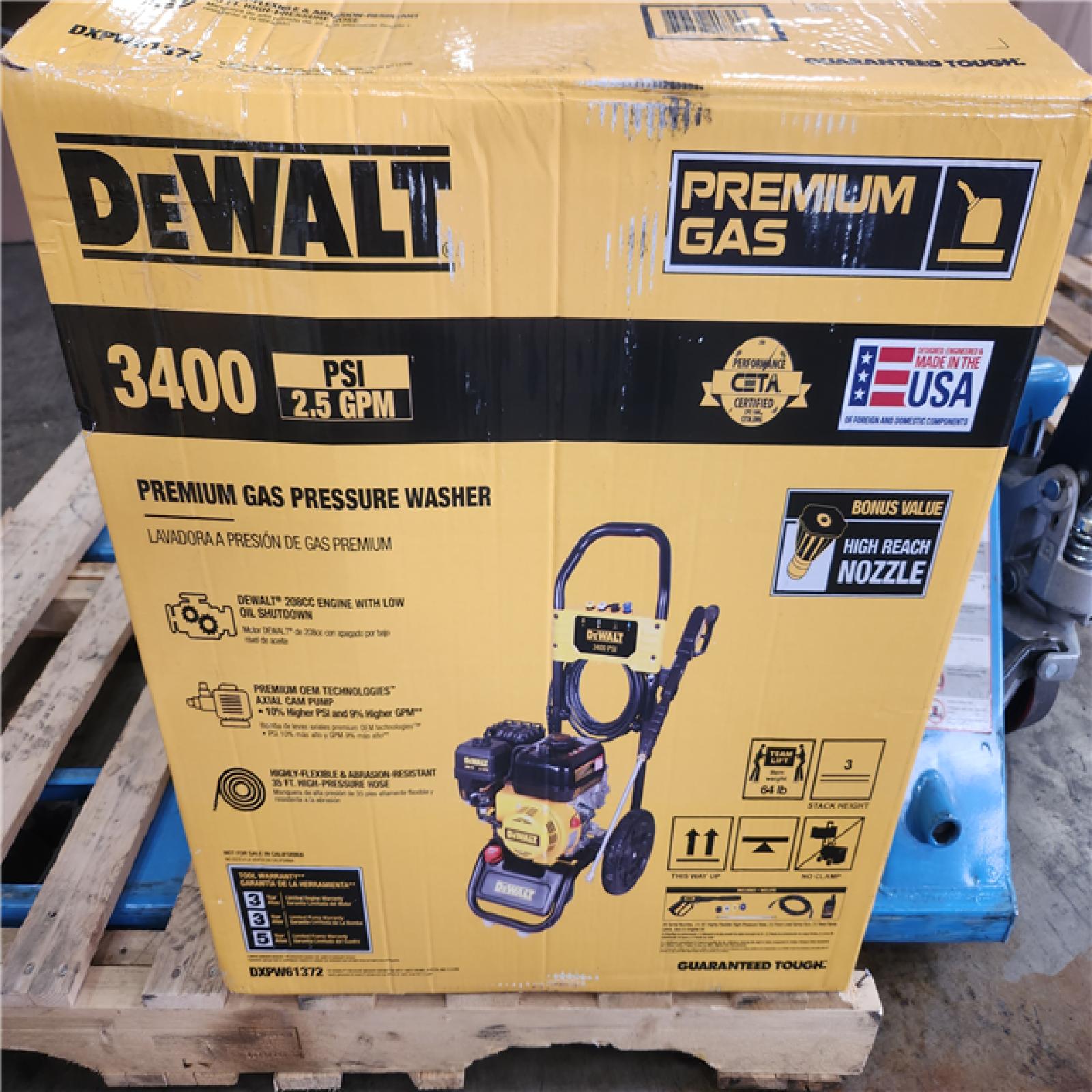 Phoenix NEW DEWALT 3400 PSI 2.5 GPM Gas Pressure Washer with Maintenance-Free Pump  Heavy-Duty Commercial Cold Water Power Washer