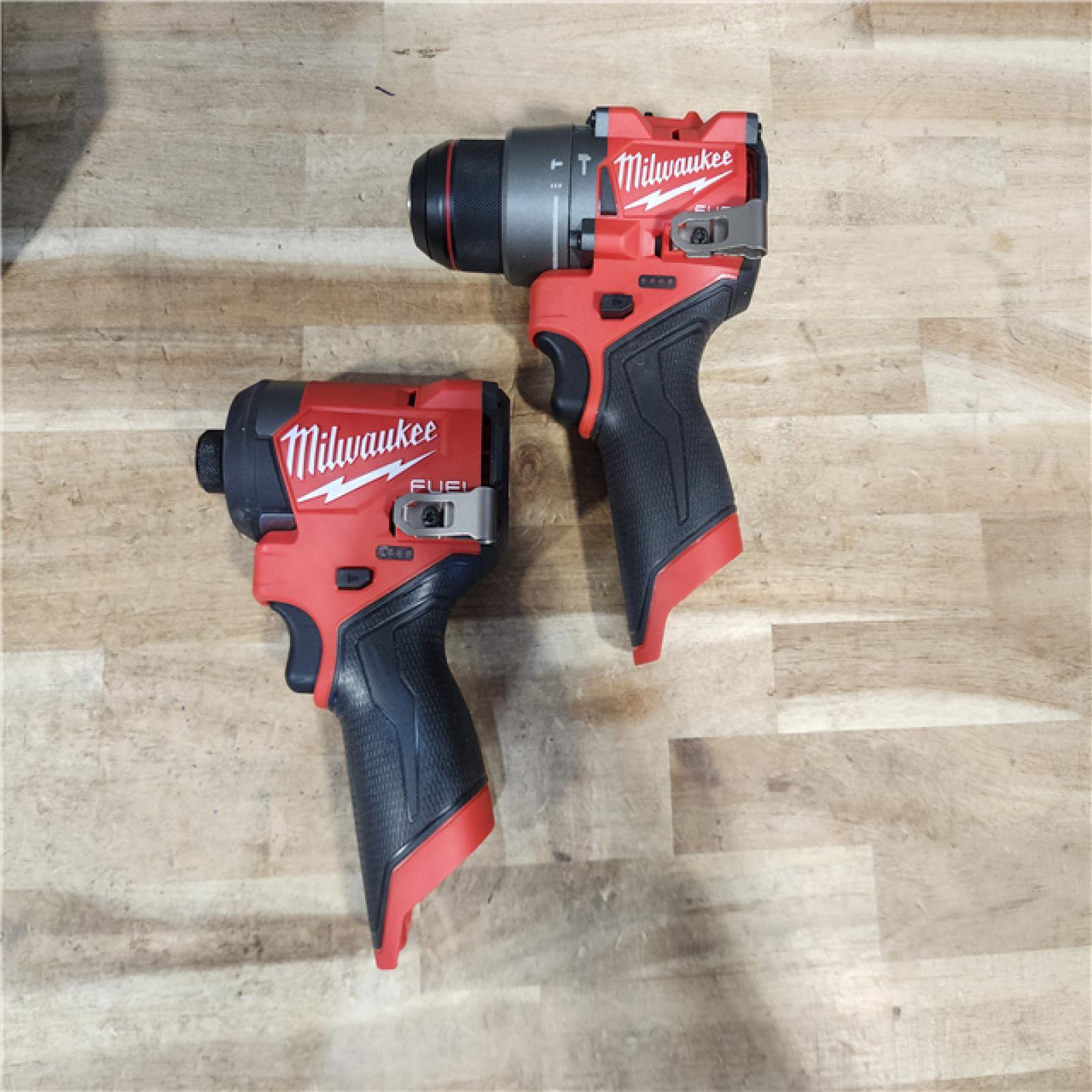HOUSTON LOCATION - AS-IS Milwaukee FUEL 12-Volt Lithium-Ion Brushless Cordless Hammer Drill and Impact Driver Combo Kit