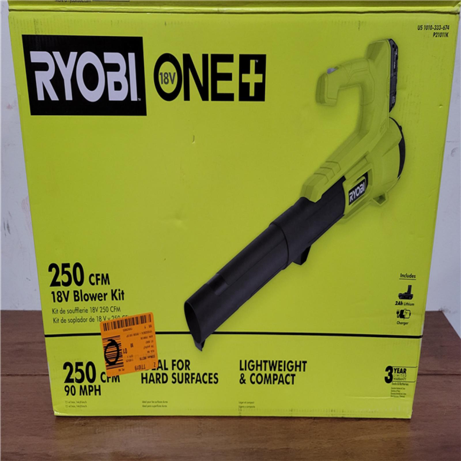 California NEW Ryboi One+ 18V 250 CFM Blower Kit  Includes (1) Battery & Charger