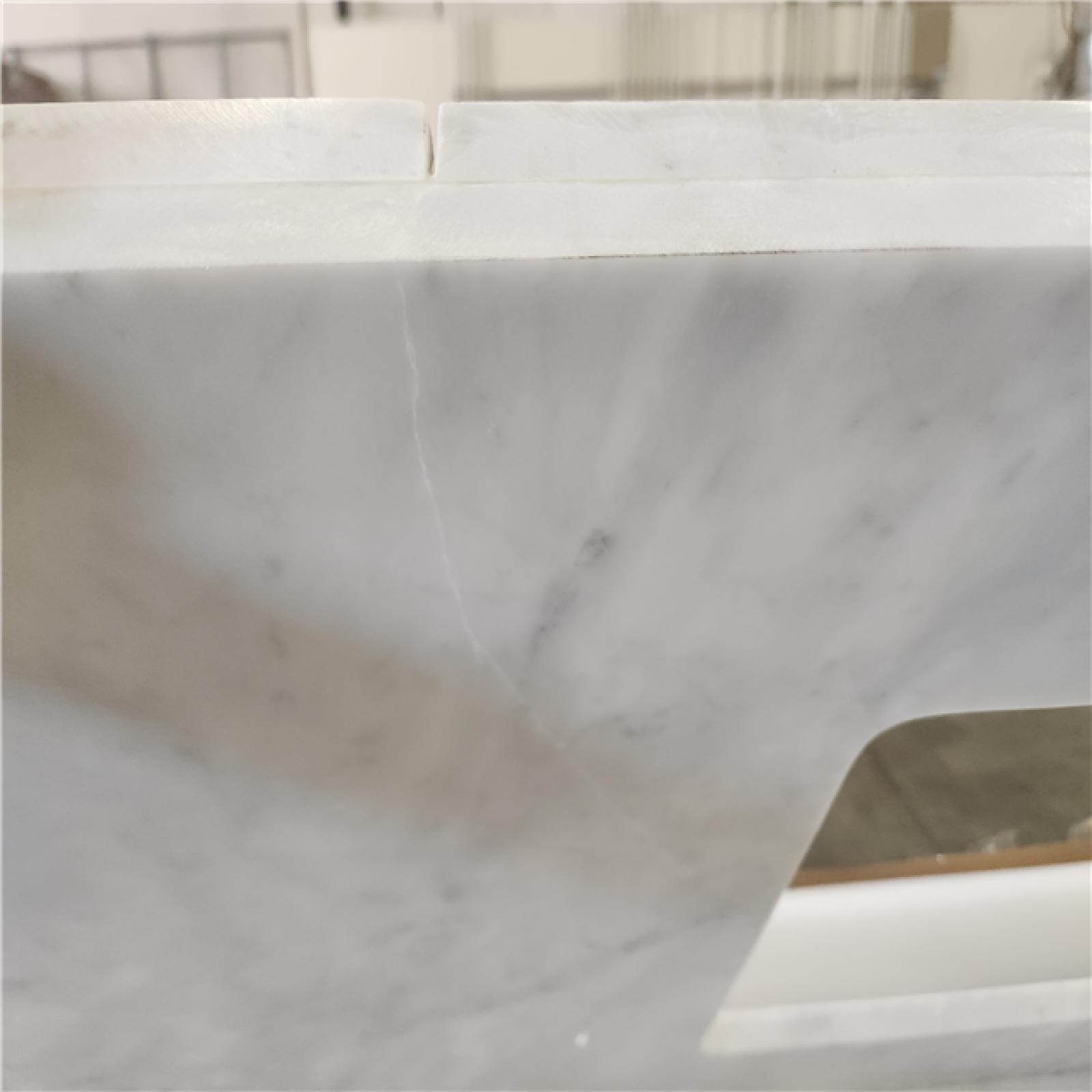 Phoenix AS-IS ARIEL Hepburn 66 in. Double Sink Freestanding Bathroom Vanity in Midnight Blue with Pure White Quartz Top