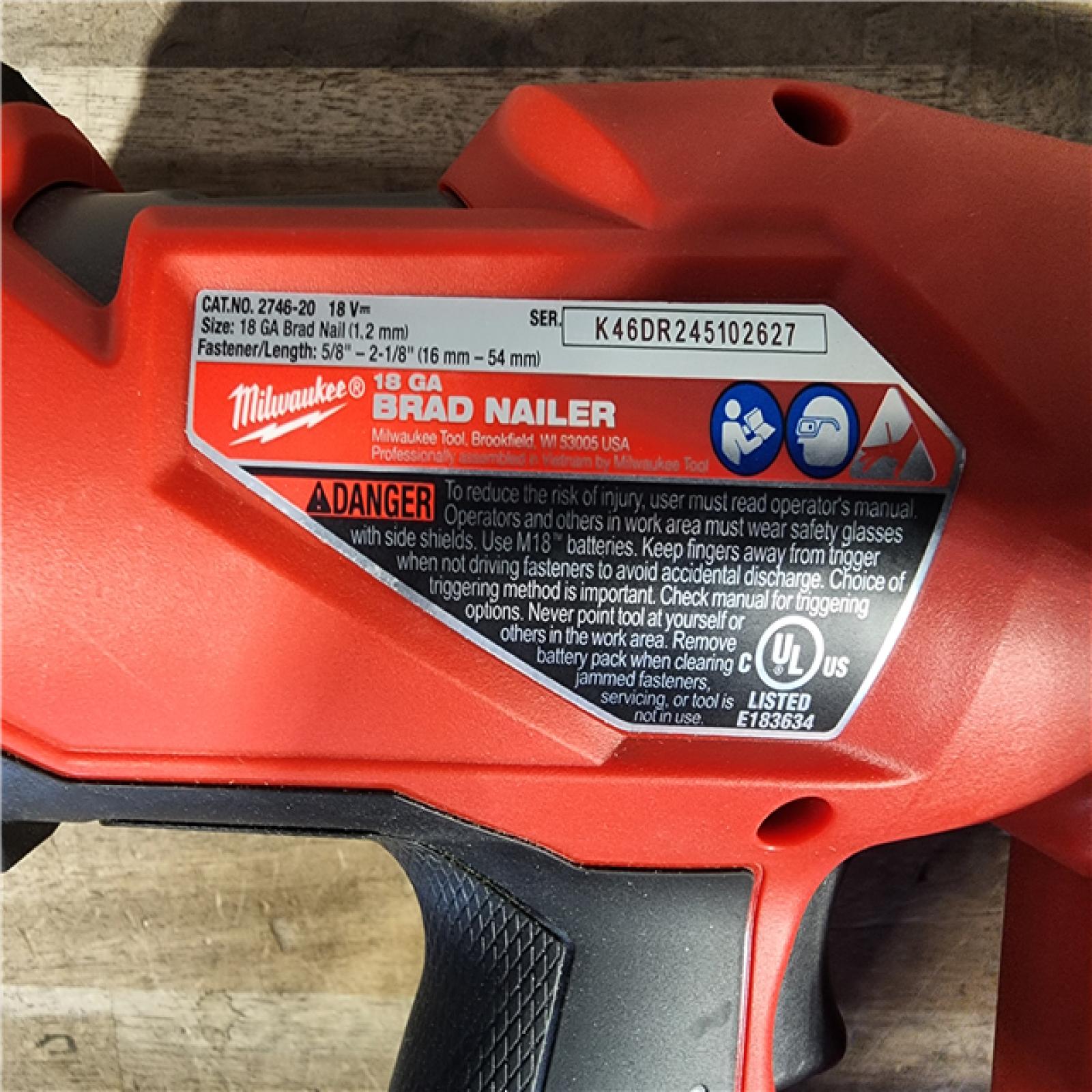 HOUSTON LOCATION - AS-IS Milwaukee M18 Fuel 18V Brushless 18-Gauge Brad Nailer 2746-20 (Bare Tool)