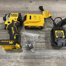 AS-IS DEWALT ATOMIC 20V MAX Lithium-Ion Cordless 1/4 in. Brushless Impact Driver Kit