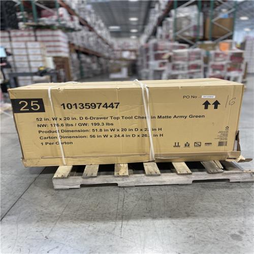 DALLAS LOCATION- HUSKY 52 in. W x 20in. D 6-DRAWER TOOL CHEST IN MATTE ARMY GREEN