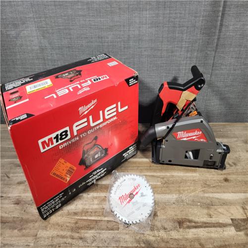 HOUSTON LOCATION - AS-IS (APPEARS LIKE NEW) Milwaukee FUEL 18V Lithium-Ion Cordless Brushless 6-1/2 in. Plunge Cut Track Saw (Tool-Only)