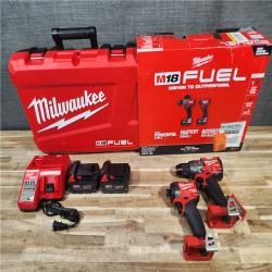 HOUSTON LOCATION - AS-IS (APPEARS LIKE NEW) Milwaukee  FUEL 18V Lithium-Ion Brushless Cordless Hammer Drill and Impact Driver Combo Kit