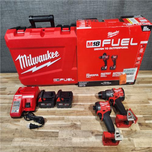 HOUSTON LOCATION - AS-IS (APPEARS LIKE NEW) Milwaukee  FUEL 18V Lithium-Ion Brushless Cordless Hammer Drill and Impact Driver Combo Kit