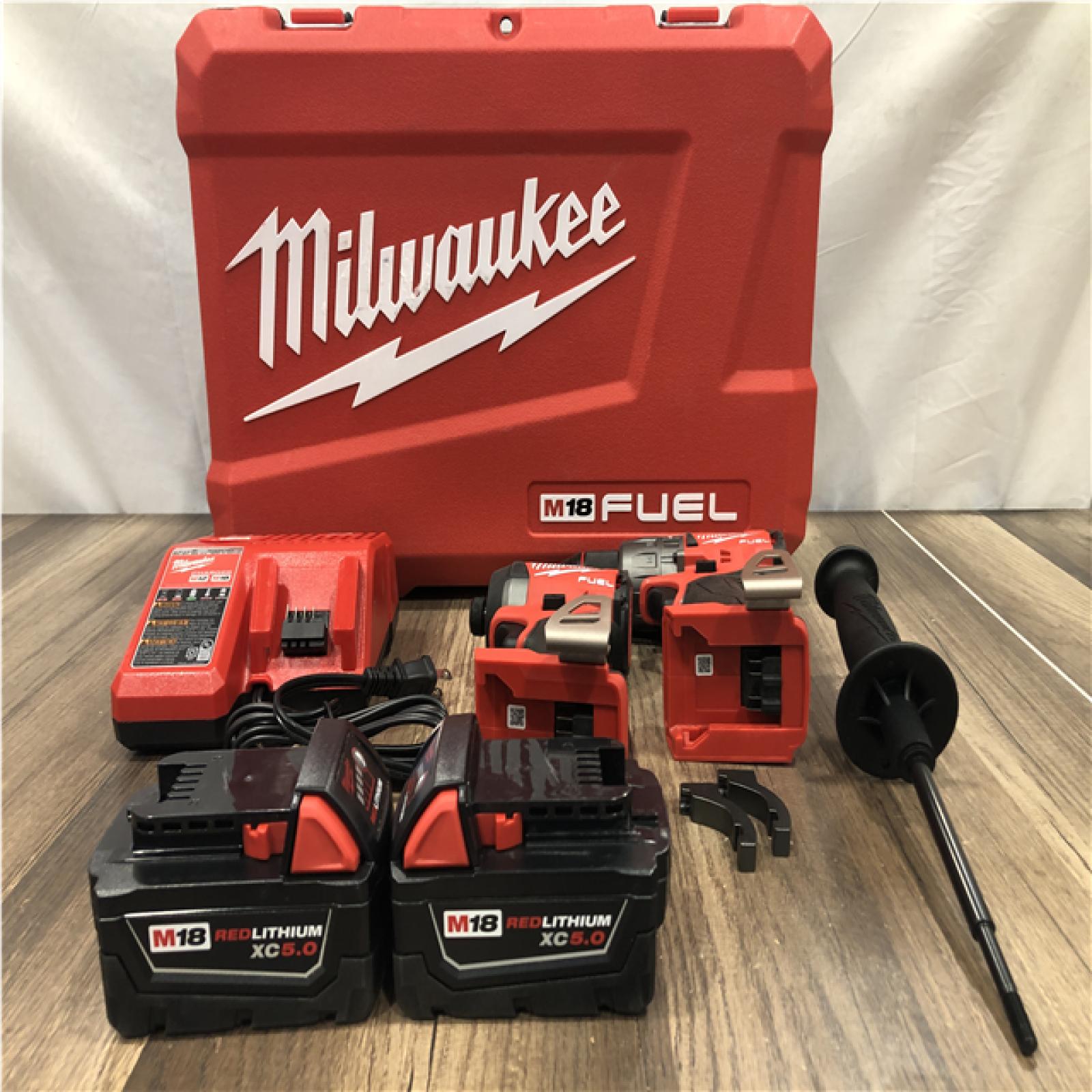 AS-IS Milwaukee FUEL 18V Lithium-Ion Brushless Cordless Hammer Drill and Impact Driver Combo Kit