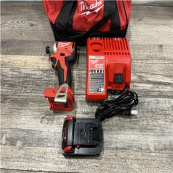 AS-IS Milwaukee 18-Volt Lithium-Ion Compact Brushless Cordless 1/4 in. Impact Driver Kit