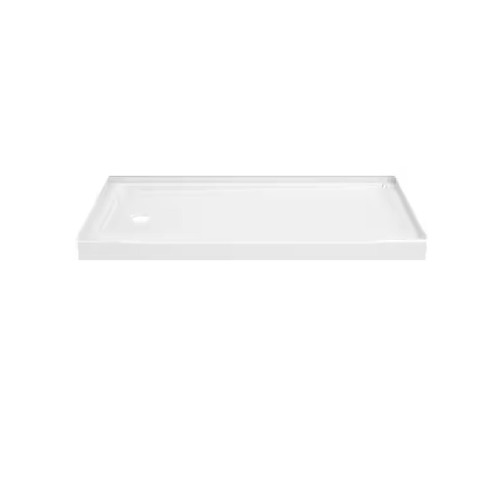 DALLAS LOCATION - Delta Classic 500 60 in. L x 30 in. W Alcove Shower Pan Base with Left Drain in High Gloss White - 14 UNITS