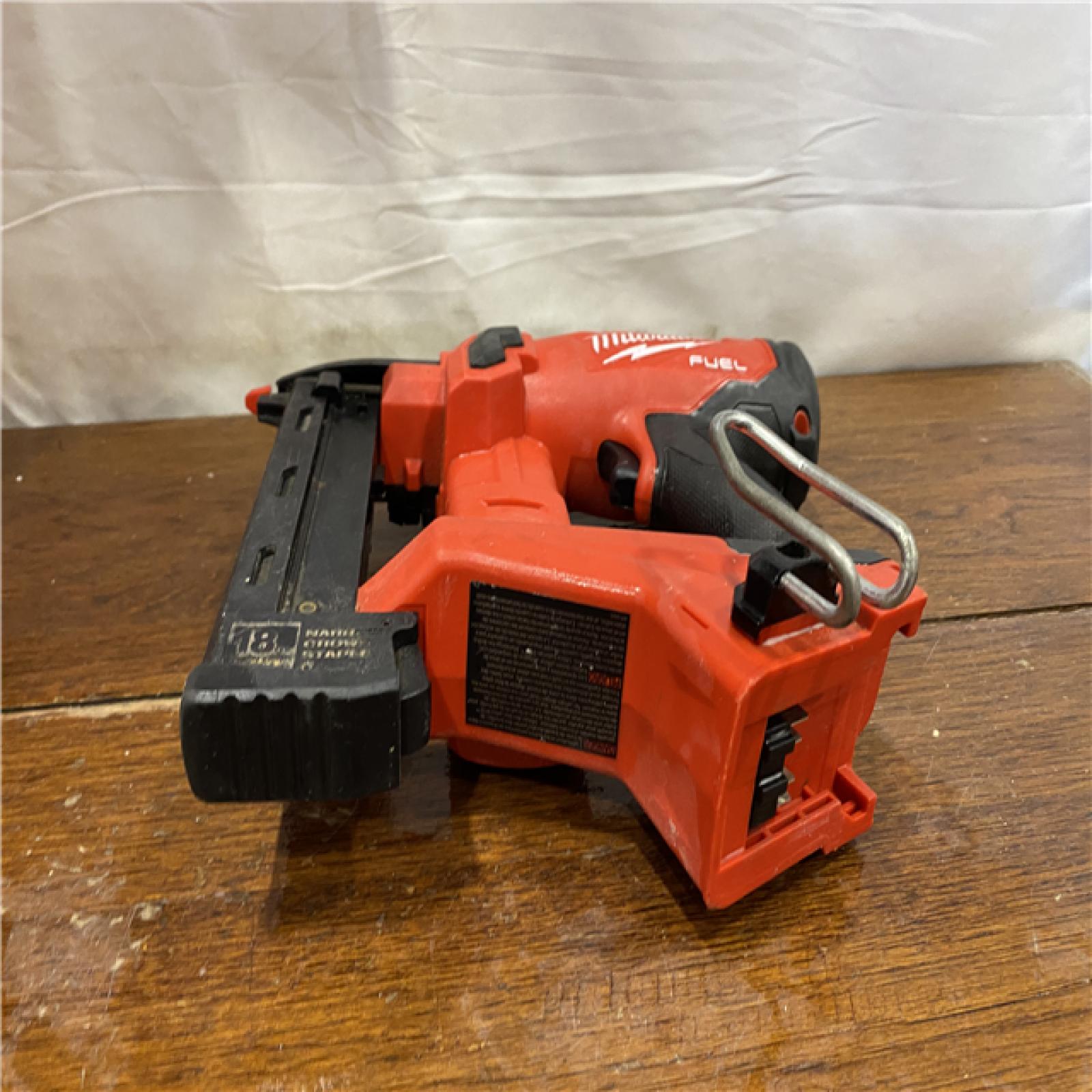 AS-IS MILWAUKEE M18 FUEL 18-Volt Lithium-Ion Brushless Cordless 18-Gauge 1/4 in. Narrow Crown Stapler (Tool-Only)