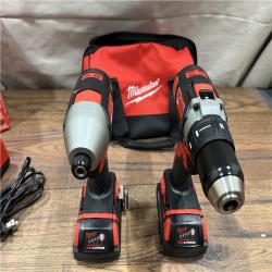 AS-IS Milwaukee M18 18V Cordless Brushed 2 Tool Drill/Driver and Impact Driver Kit