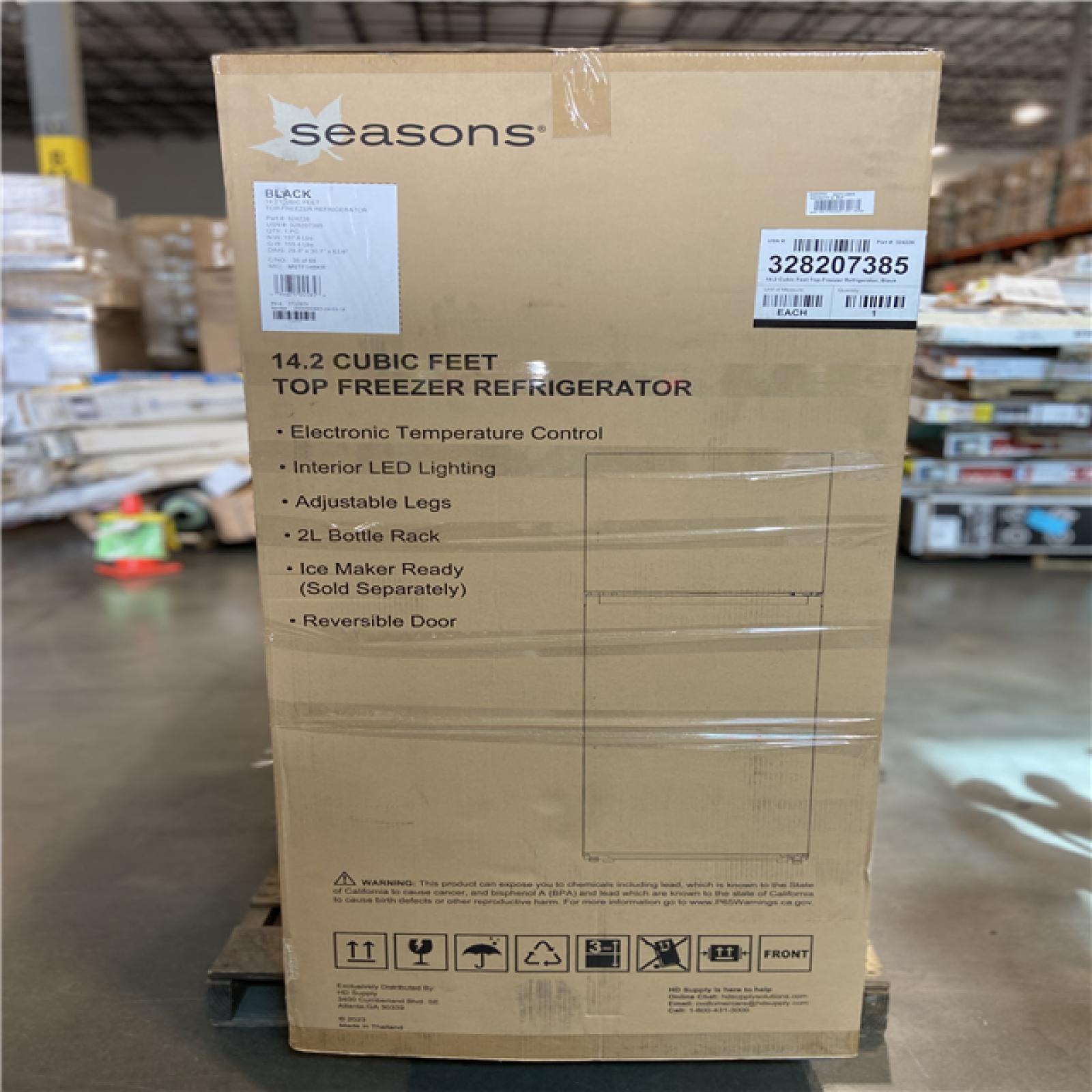 DALLAS LOCATION -Seasons ENERGY STAR 14.2 Cu. Ft. Top Freezer Refrigerator (2 UNITS)