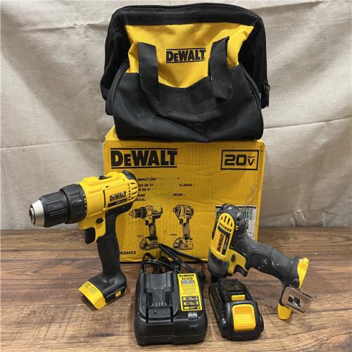 AS-IS DeWALTA® 20V MAX Cordless Drill Driver/Impact Driver Combo Kit 1.3 Ah Lithium Ion