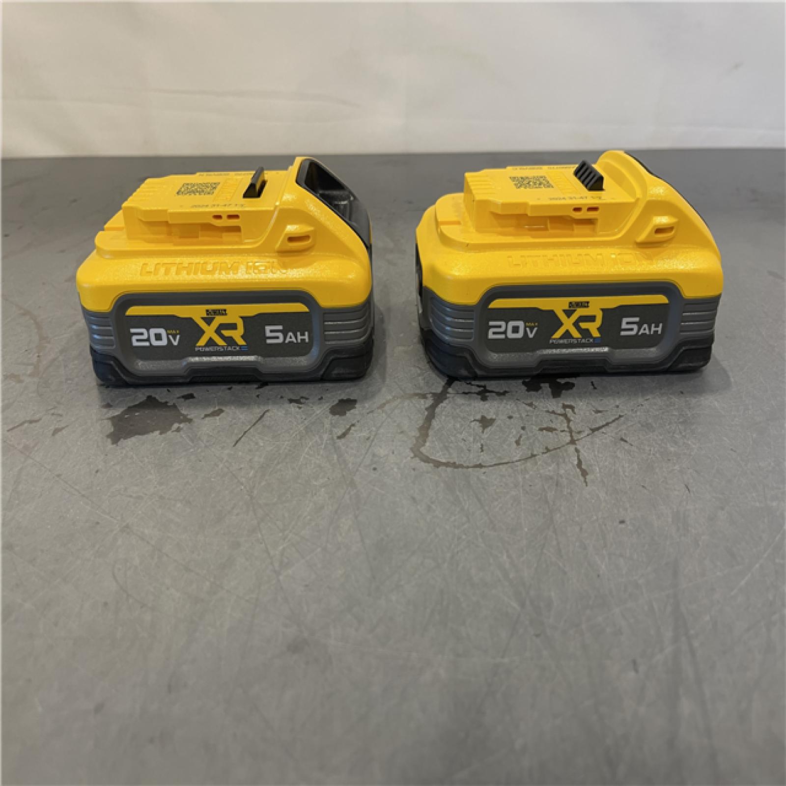 AS-IS - DEWALT POWERSTACK 20V Lithium-Ion 5.0Ah Battery Pack (2 Pack)