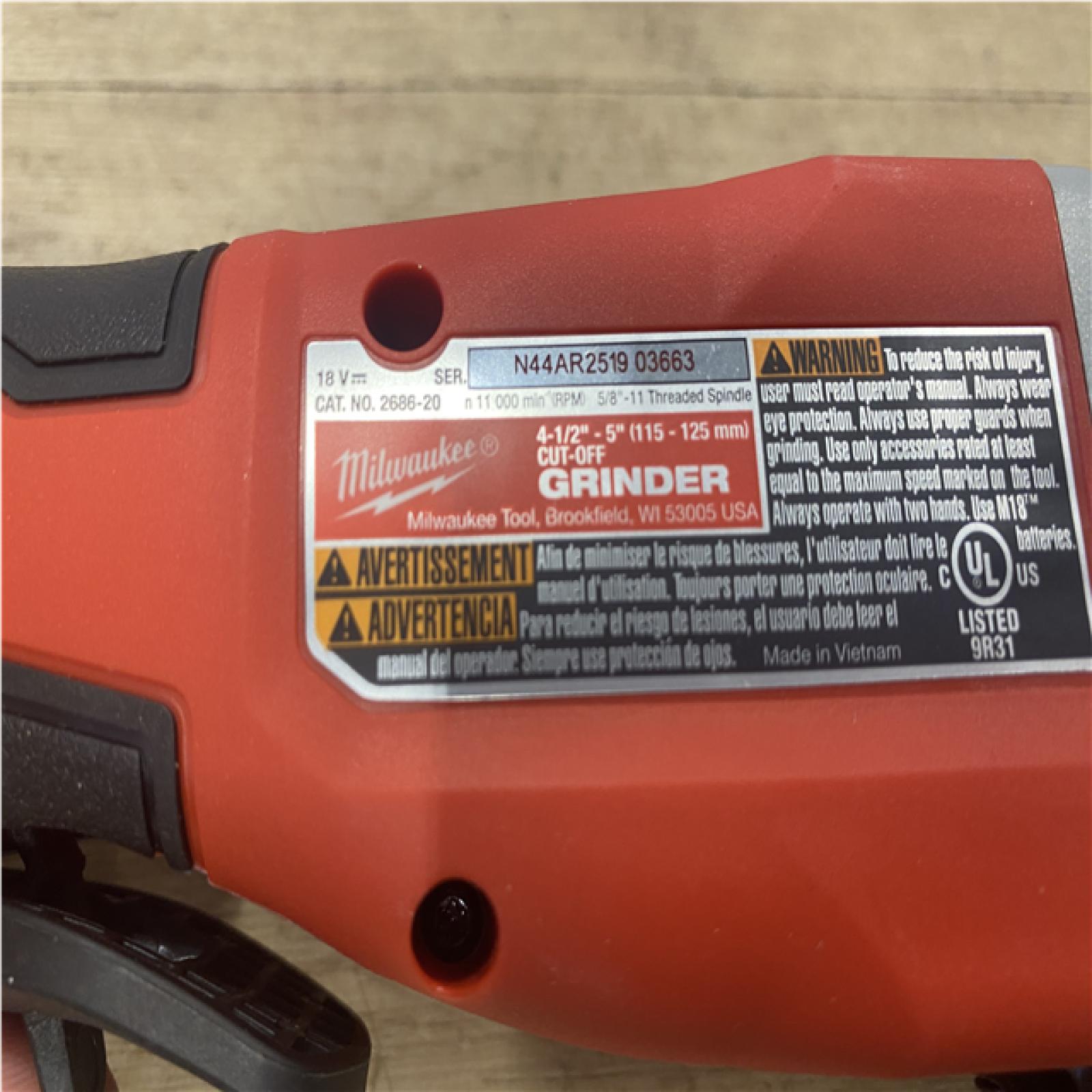 AS-IS Milwaukee 18V Lithium-Ion Brushless Cordless 4-1/2 in./5 in. Grinder w/Paddle Switch (Tool-Only)