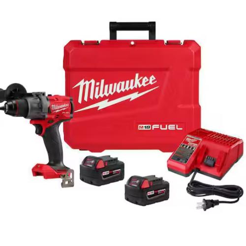 NEW! - Milwaukee M18 FUEL 18V Lithium-Ion Brushless Cordless 1/2 in. Drill/Driver Kit W/(2) 5.0Ah Batteries, Charger, and Hard Case