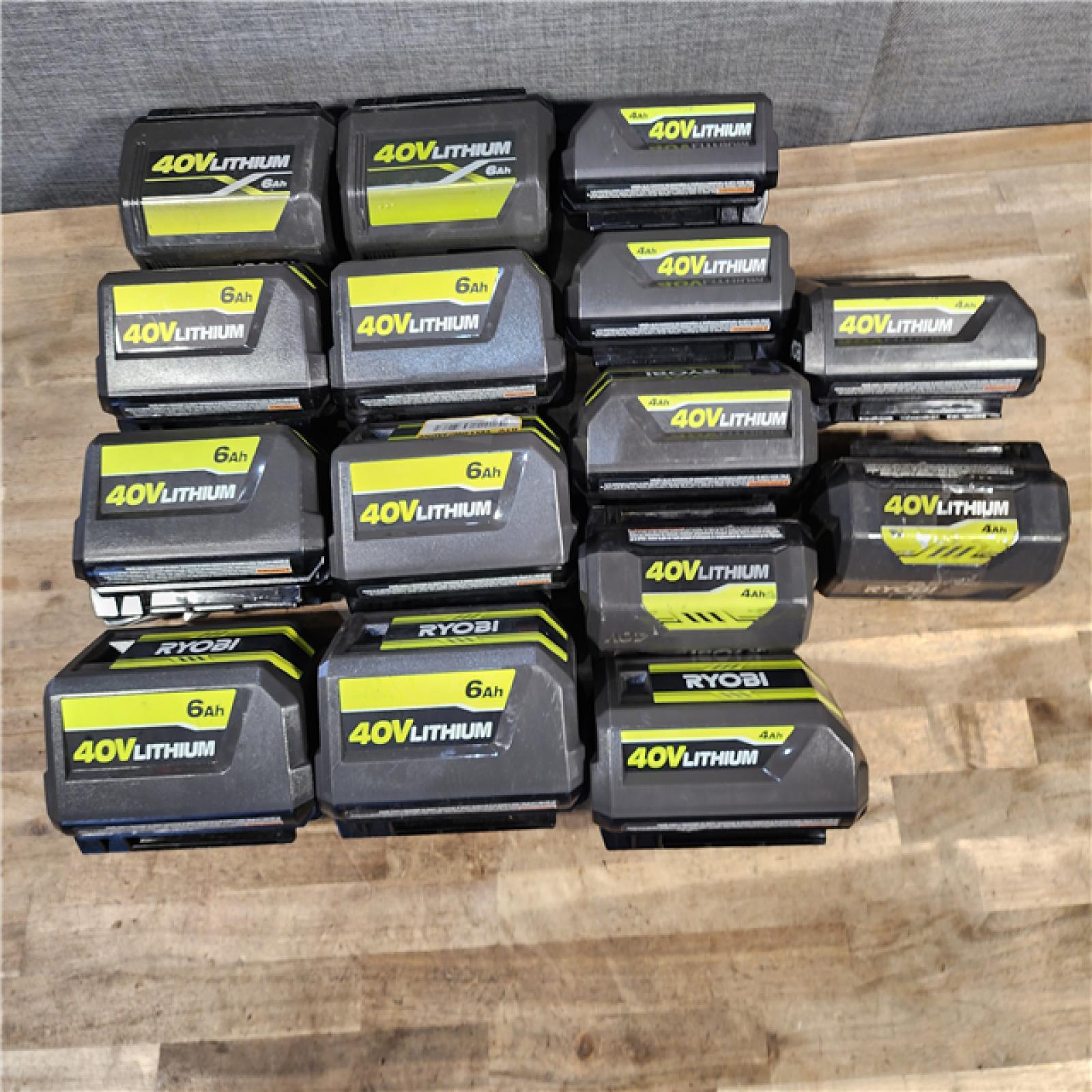 HOUSTON LOCATION - AS-IS RYOBI BATTERY PACK QTY - 15