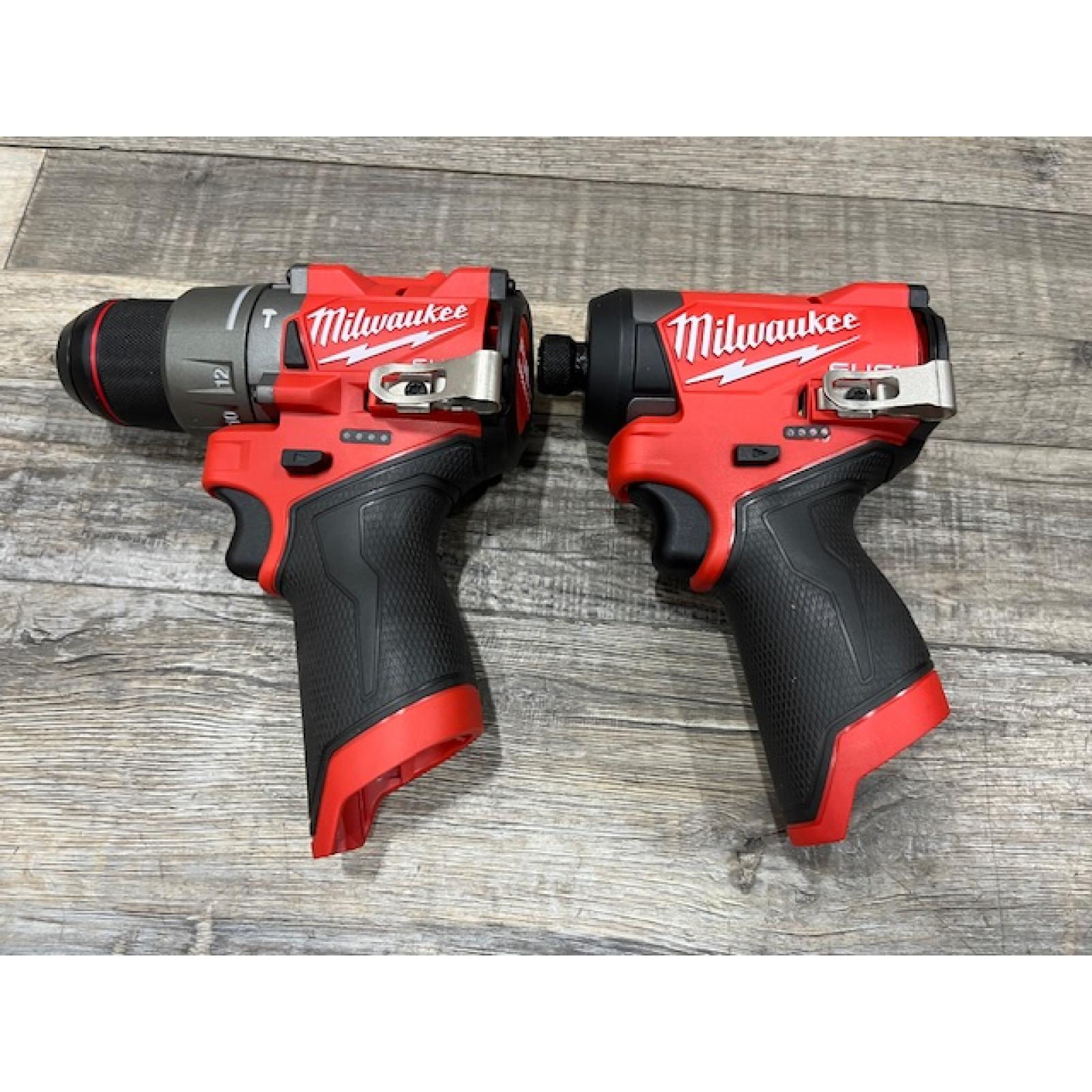 AS-IS Milwaukee FUEL 12-Volt Lithium-Ion Brushless Cordless Hammer Drill and Impact Driver Combo Kit
