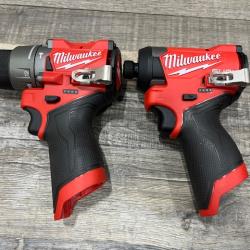 AS-IS Milwaukee FUEL 12-Volt Lithium-Ion Brushless Cordless Hammer Drill and Impact Driver Combo Kit