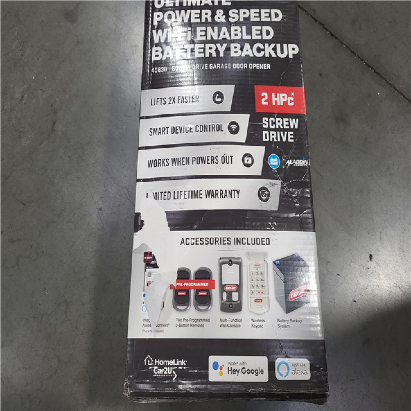 CALIFORNIA AS-IS APPEARS NEW GENIE SCREW DRIVE GARAGE DOOR OPENER