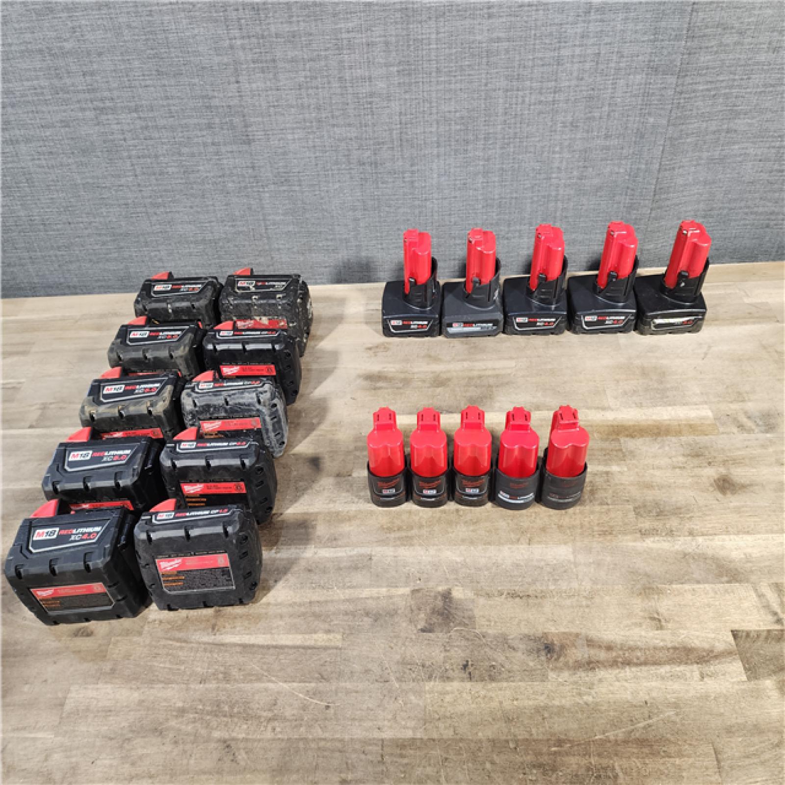 HOUSTON LOCATION - AS-IS MILWAUKEE BATTERY PACK QTY - 20