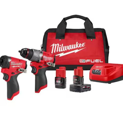 NEW! - Milwaukee M12 FUEL 12-Volt Lithium-Ion Brushless Cordless Hammer Drill and Impact Driver Combo Kit