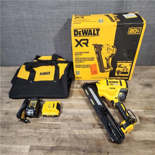 HOUSTON LOCATION - AS-IS DeWalt 15 GA ANGLED FINISH NAILER KIT W/ BATTERY & CHARGER