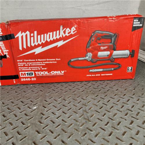Houston location- AS-IS Milwaukee M18 18V Cordless 2-Speed Grease Gun with 10 000 PSI 2646-20 (Bare Tool) TOOL- ONLY