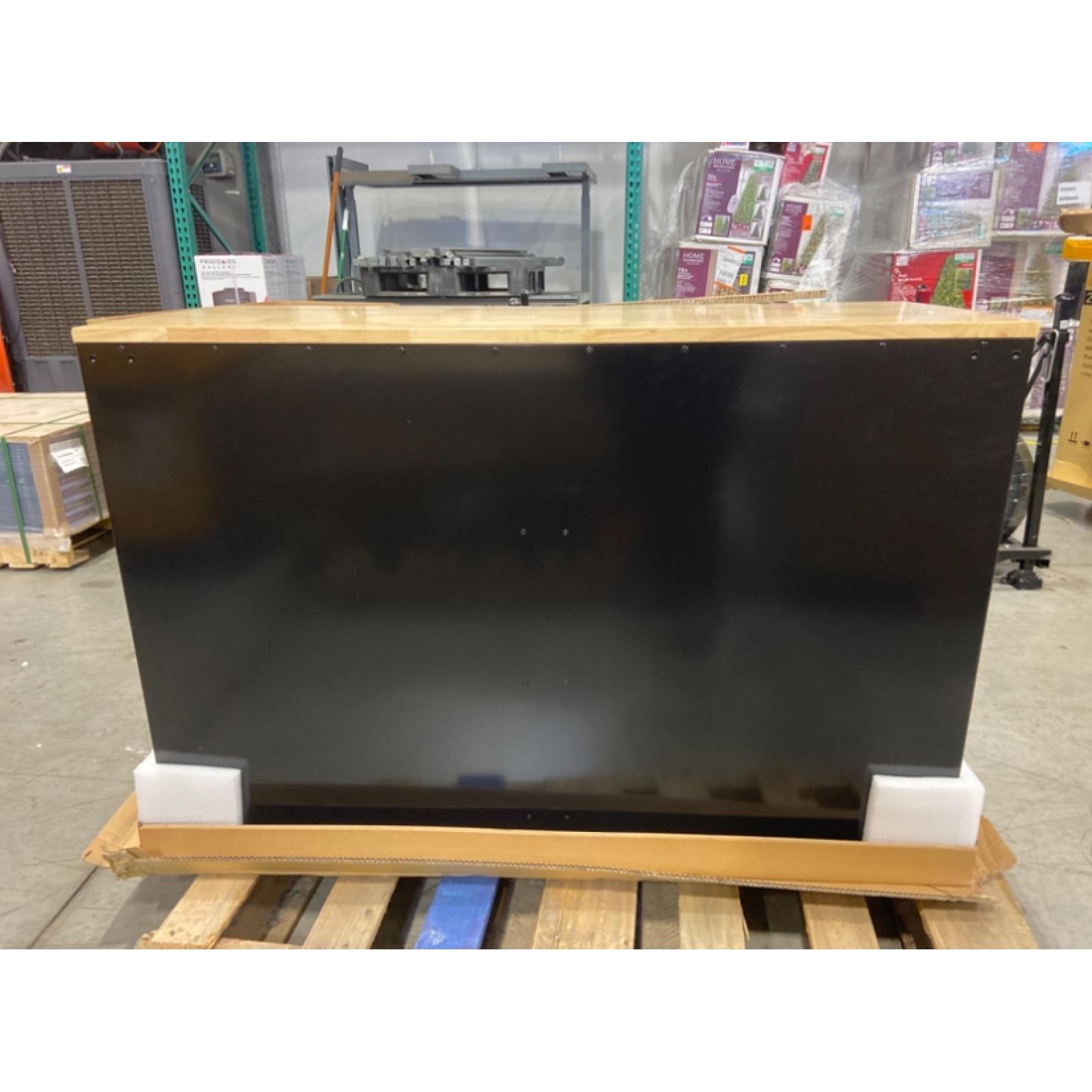 DALLAS LOCATION - Husky Tool Storage 46 in. W x 18 in. D 9-Drawer Mobile Workbench Cabinet in Gloss Black