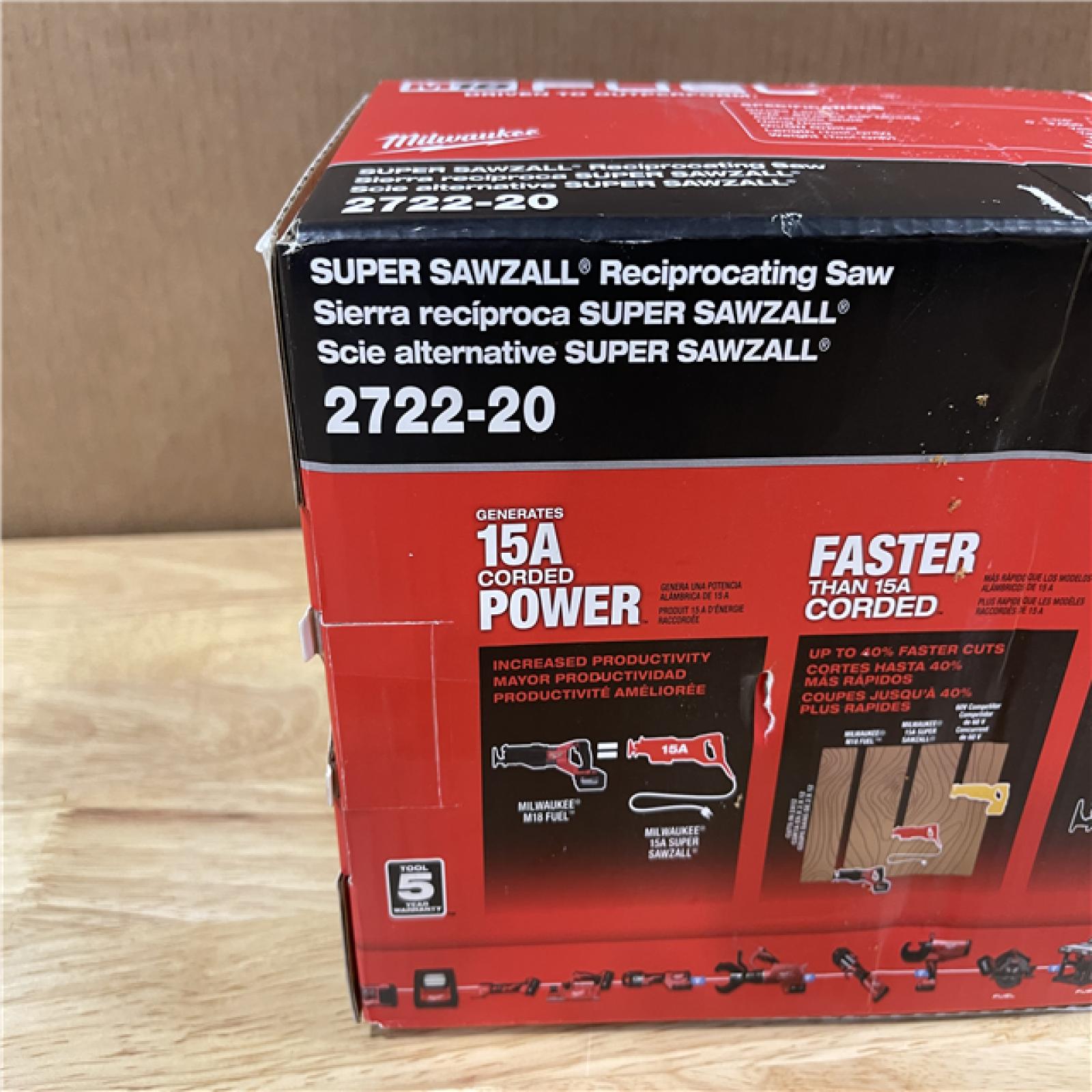 NEW!- Milwaukee FUEL 18V Cordless Super SAWZALL Orbital Reciprocating Saw (Tool-Only)