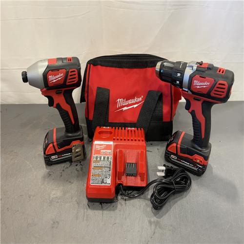 AS-IS - Milwaukee M18 18V Lithium-Ion Cordless Drill Driver/Impact Driver Combo Kit