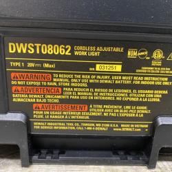 AS-IS DEWALT Tough System 2.0 Flex Volt 20V/60V Cordless LED Adjustable Work Light