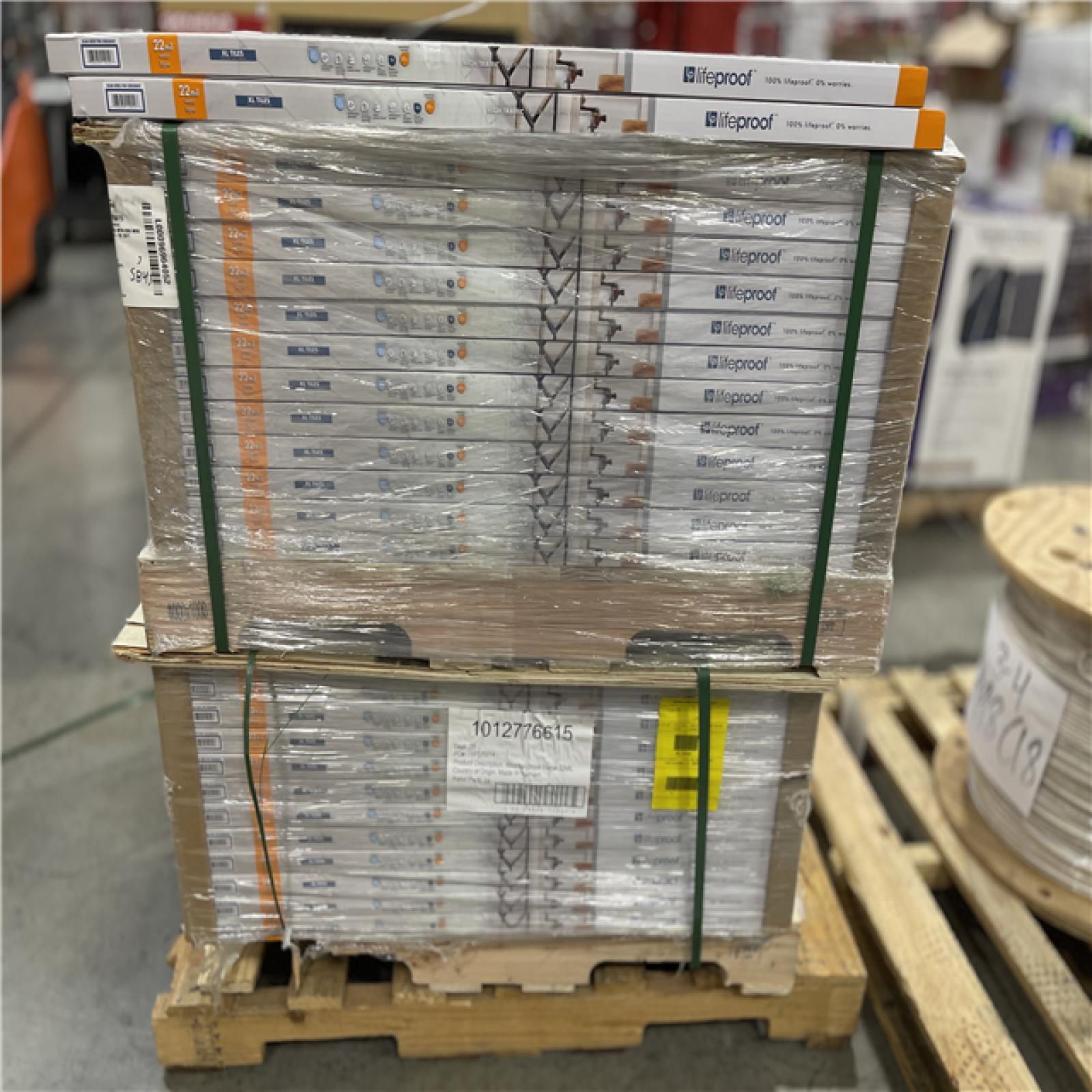 DALLAS LOCATION - Lifeproof Mountain Brook Marble 22 MIL x 18.5 in. W x 37 in. L Click Lock Waterproof Vinyl Tile Flooring (19.1 sq. ft./Case) PALLET-(52 UNITS)