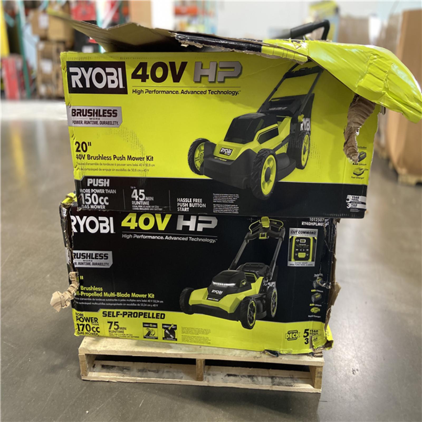 DALLAS LOCATION - RYOBI 40V HP Brushless 20 in. Cordless Battery Walk Behind Push Lawn Mower with 6.0 Ah Battery and Charger - 4 (UNITS)