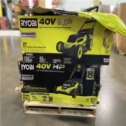 DALLAS LOCATION - RYOBI 40V HP Brushless 20 in. Cordless Battery Walk Behind Push Lawn Mower with 6.0 Ah Battery and Charger - 4 (UNITS)
