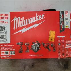 CALIFORNIA NEW MILWAUKEE M18 5-TOOL COMBO KIT (2 BATTERIES  1 CHARGER  AND BAG INCLUDED)