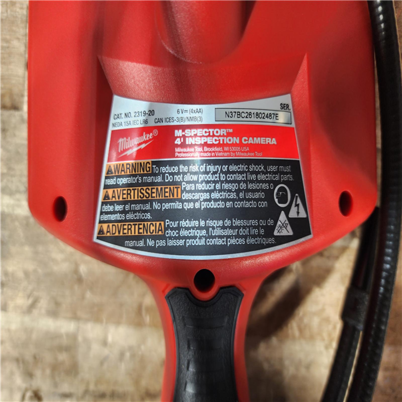 HOUSTON LOCATION - AS - IS Milwaukee M- Spector 4 ft. Inspection Sewer Camera Scope