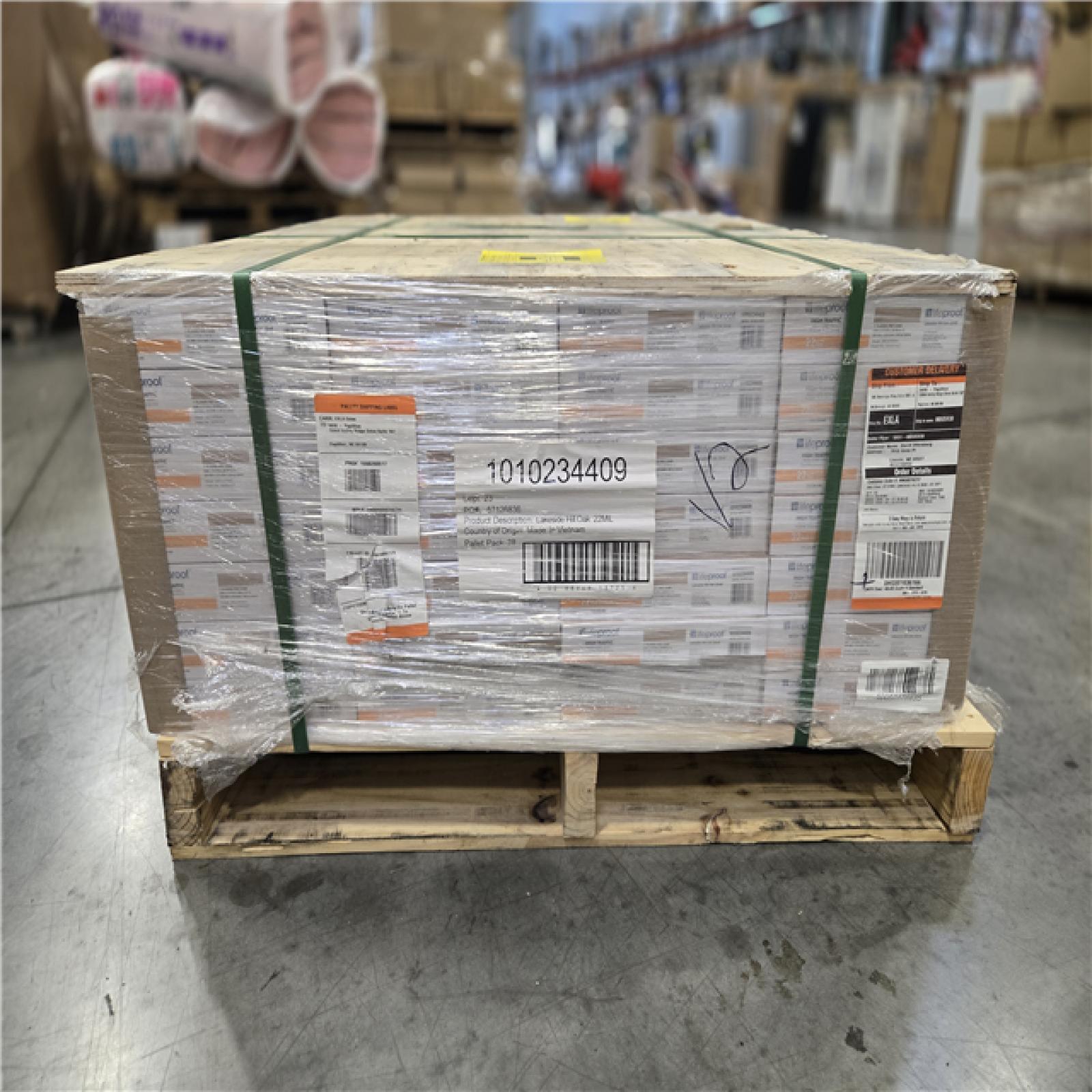 DALLAS LOCATION -Lifeproof Lakeside Hill Oak 22 MIL x 8.7 in. W x 48 in. L Click Lock Waterproof Luxury Vinyl Plank Flooring (20.1 sq. ft./case)(28 CASES)