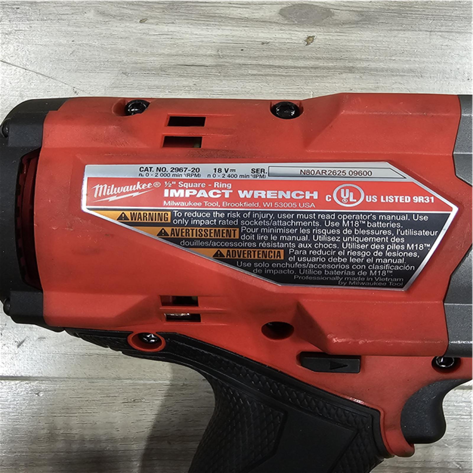 AS-IS Milwaukee FUEL 18V Lithium-Ion Brushless Cordless 1/2 in. Impact Wrench with Friction Ring (Tool-Only)