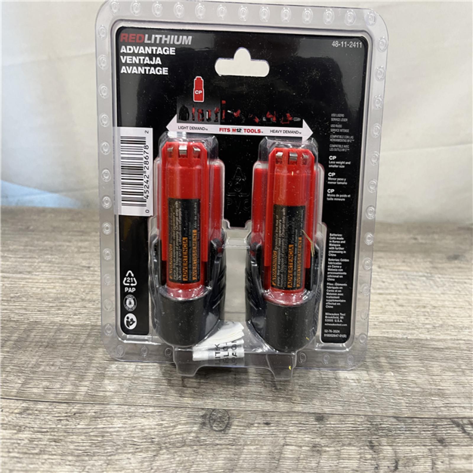 NEW - Milwaukee 12-Volt 1.5 Ah Lithium-Ion Compact Battery Pack (2-Pack)