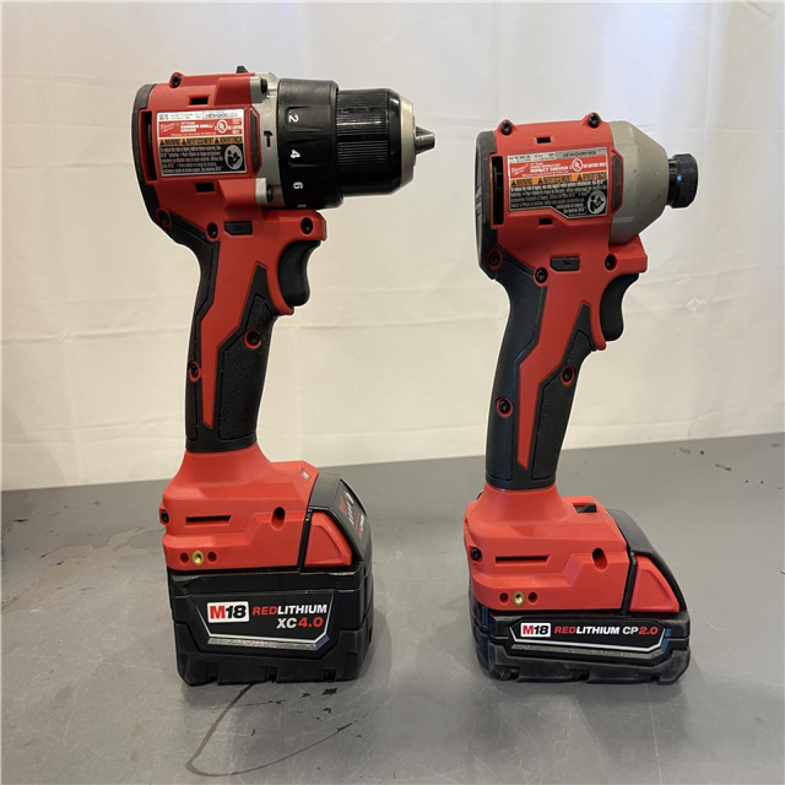 AS-IS - Milwaukee M18 18-Volt Lithium-Ion Brushless Cordless Compact Hammer Drill/Impact Combo Kit
