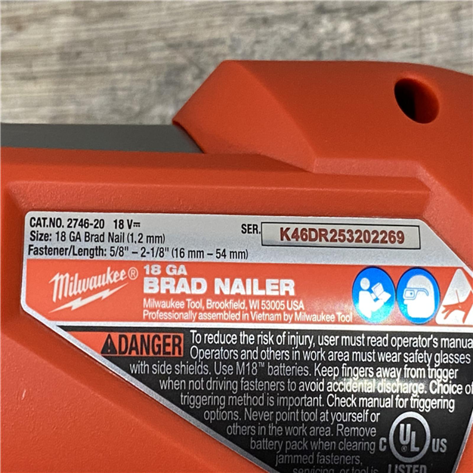 AS-IS Milwaukee FUEL 18-Volt Lithium-Ion Brushless Cordless Gen II 18-Gauge Brad Nailer (Tool-Only)