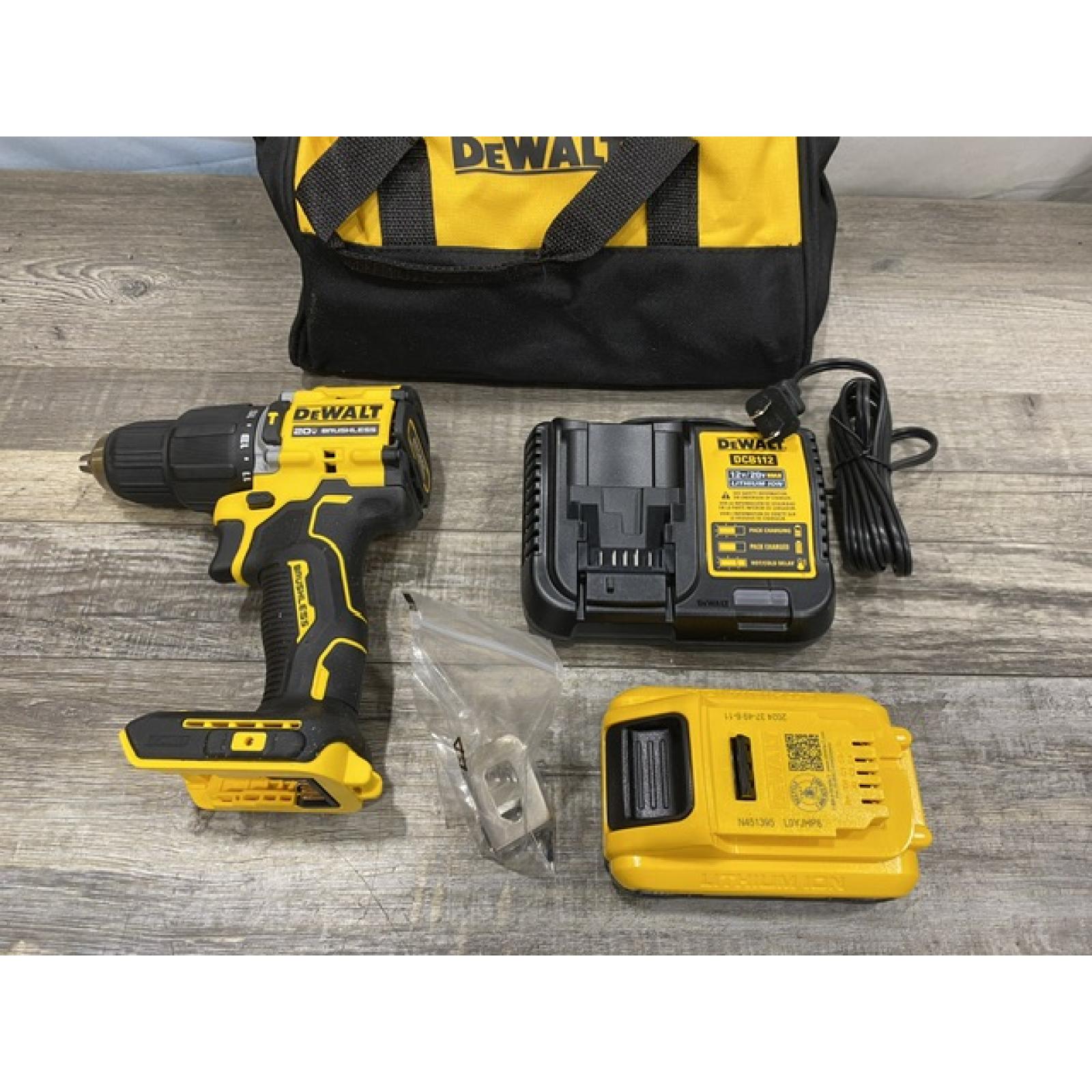 AS-IS DEWALT ATOMIC 20V Cordless 1/2 in. Compact Hammer Drill Kit