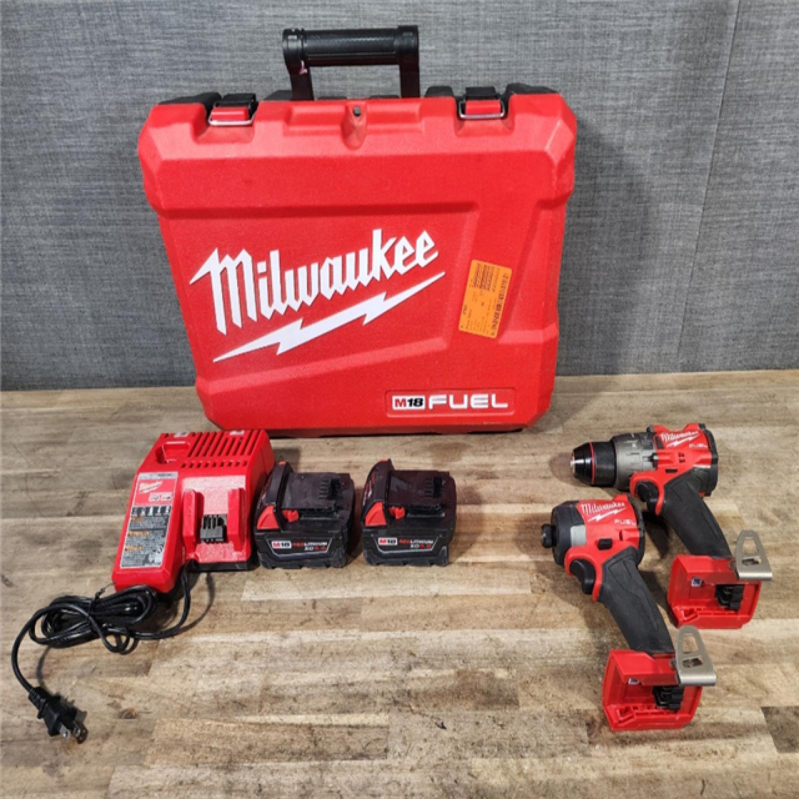 HOUSTON LOCATION - AS-IS MILWAUKEE FUEL 18V Lithium-Ion Brushless Cordless Hammer Drill and Impact Driver Combo Kit
