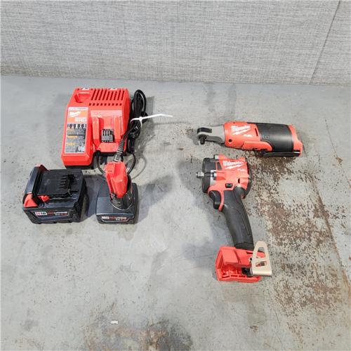 HOUSTON LOCATION - AS-IS MILWAUKEE 2 TOOL COMBO KIT W/ (2) BATTERY & CHARGER