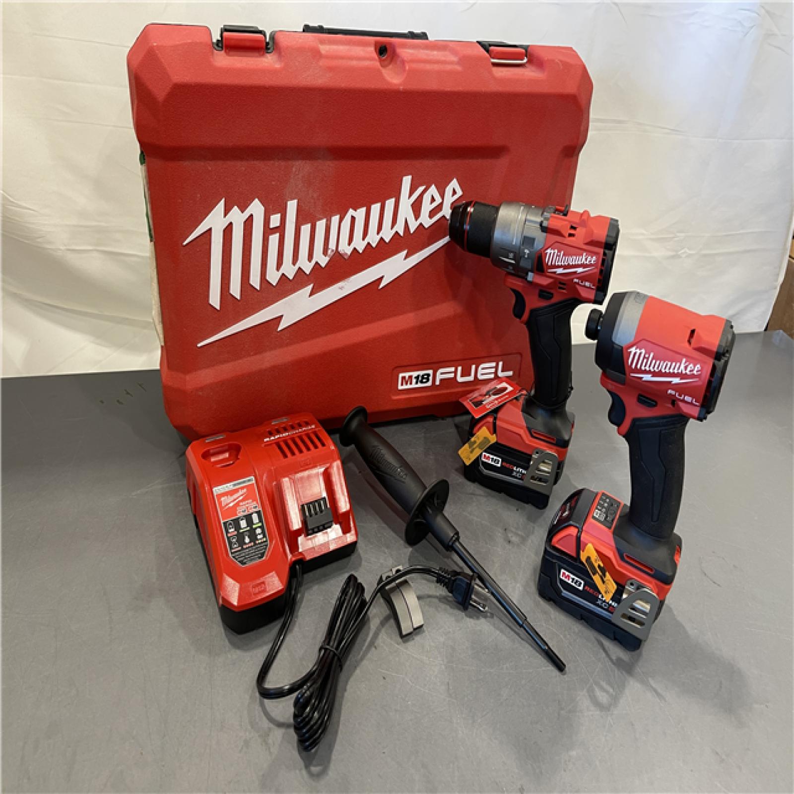 AS-IS - MILWAUKEE FUEL 18V Lithium-Ion Brushless Cordless Hammer Drill and Impact Driver Combo Kit