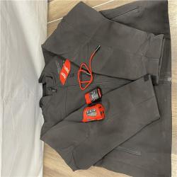 AS-IS Milwaukee Men's Large 12-Volt Lithium-Ion Cordless Tough Shell Black Heated Jacket with (1) 3.0 Ah Battery and Charger