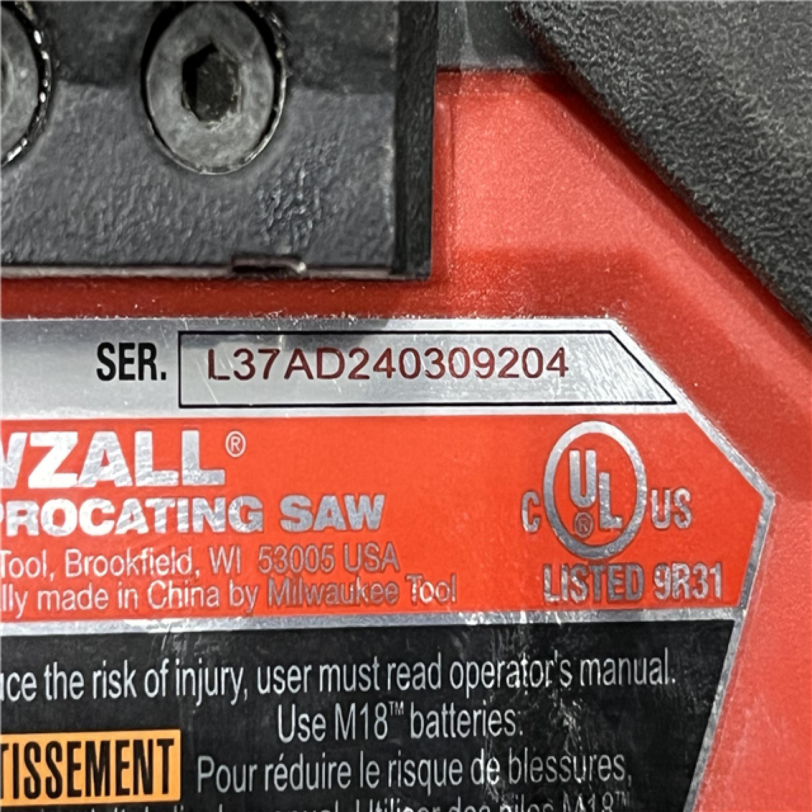 AS-IS Milwaukee FUEL GEN-2 18V Lithium-Ion Brushless Cordless SAWZALL Reciprocating Saw (Tool-Only)