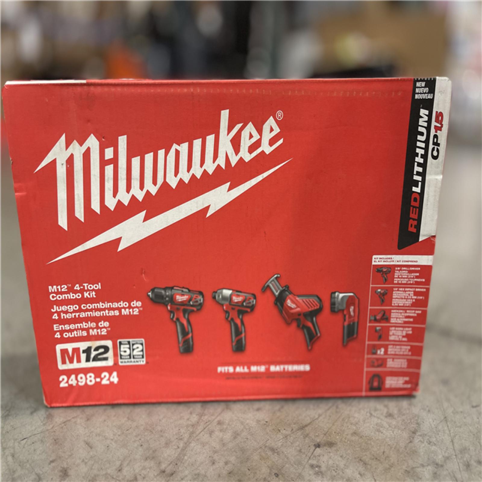 NEW! - Milwaukee M12 Lithium-Ion 4-Tool Combo Drill Kit